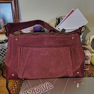 American Leather Burgundy Shoulder Bag